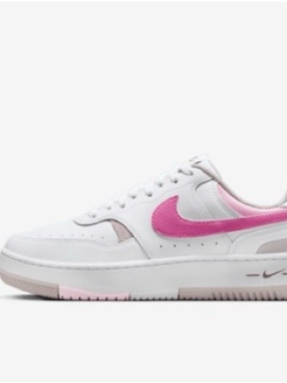 Nike Gamma Force Women’s White Sneaker with Pink Swoosh